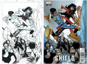 S.H.I.E.L.D. #2 Cover & Complete 20pg Story Ms. Marvel '15 art by Humberto Ramos