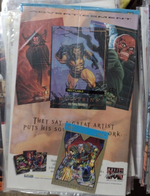 X-FORCE  #  16 1992 MARVEL DISNEY  CABLE X-CUTIONERS SONG PT 4 POLYBAGGED W CARD