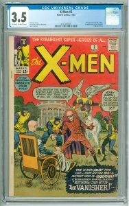 The X-Men #2 (1963) CGC 3.5 OWW Pages! 2nd Appearance of the X-Men!