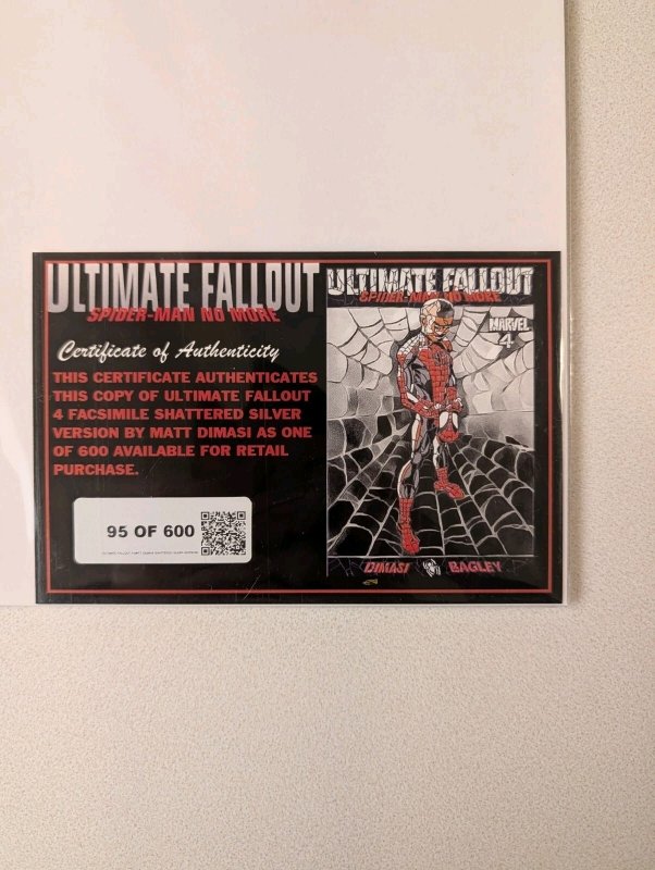 ULTIMATE FALLOUT #4 FACSIMILE MATT DIMASI SHATTERED VARIANT LTD TO 600 W/COA