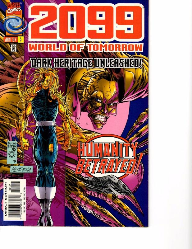 Lot Of 2 Marvel Comic Books 2099 World of Tomorrow #2 5  BH54