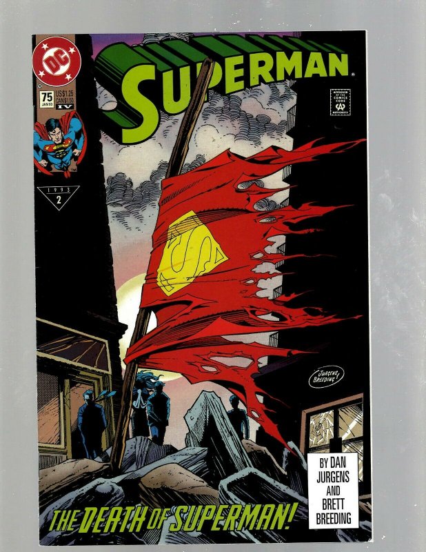 Superman # 75 NM 4th Print DC Comic Book Doomsday Death Of Superman Key J450