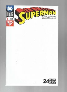 SUPERMAN 24 HOUR COMICS DAY #1 - BLANK SKETCH COVER VARIANT! - (9.2) 2018