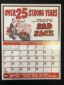 SAD SACK Harvey Comics Promo Sales Calendar Poster April 1970