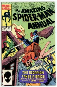 The Amazing Spiderman Annual 18 FNVF 7.0 Copper Age Marvel 1984 Scorpion