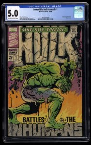 Incredible Hulk Annual #1 CGC VG/FN 5.0 Off White to White