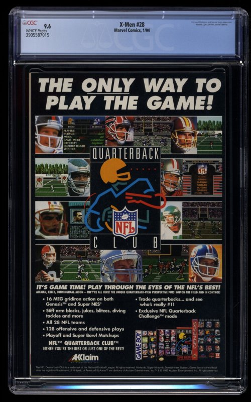X-Men (1991) #28 CGC NM+ 9.6 White Pages