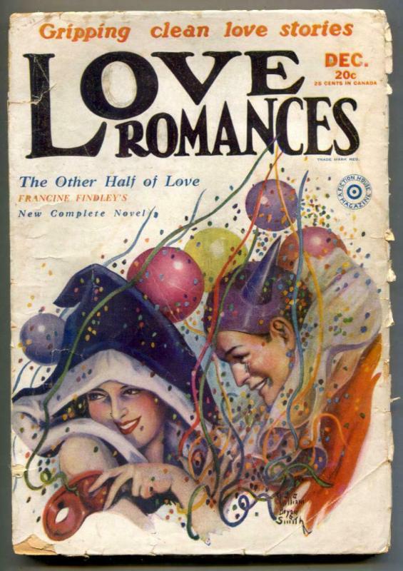 Love Romances Pulp December 1929- Other Half of Love G/VG