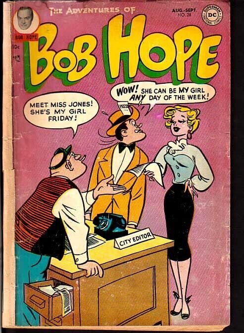 ADVENTURES OF BOB HOPE #28-MOVIE RELATED COMIC DC 1954 VG