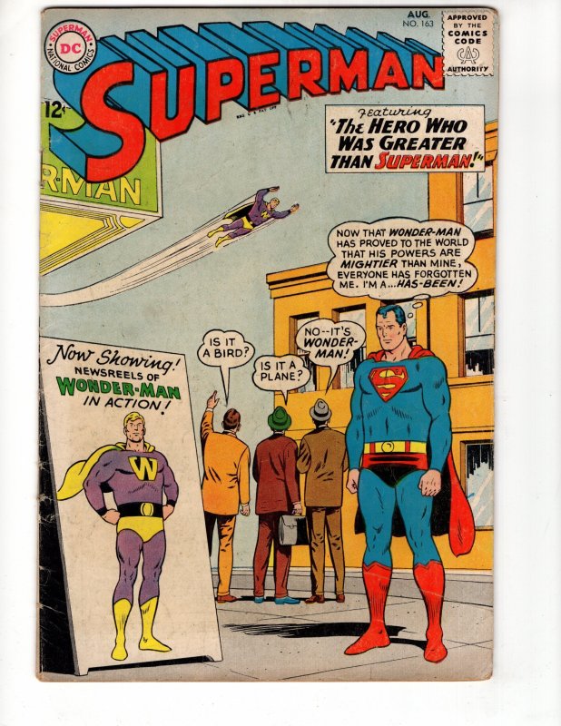 Superman #163  (1963) THE HERO WHO WAS GREATER THAN SUPERMAN! / ID#700