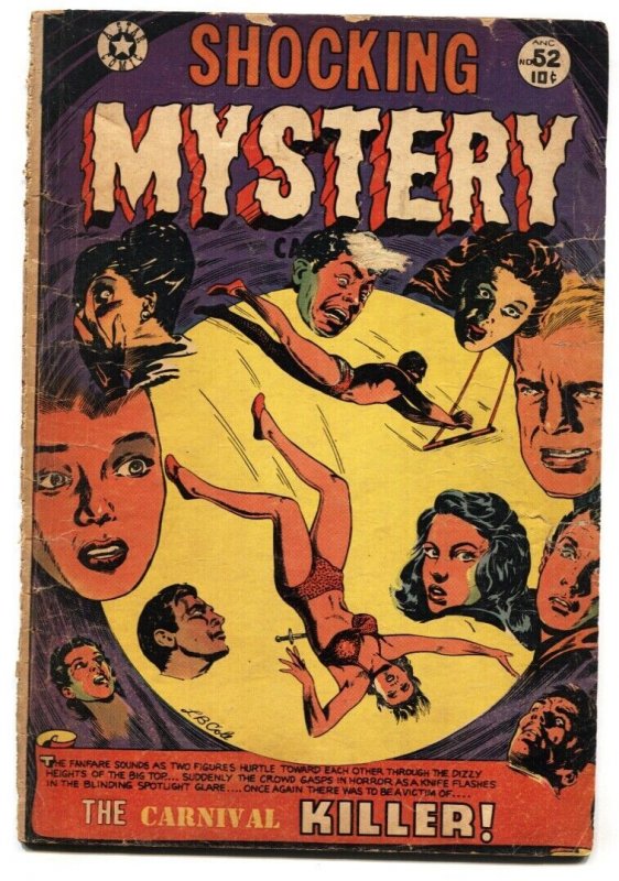 SHOCKING MYSTERY CASES #52 1953 L.B. COLE COVER-GOLDEN AGE