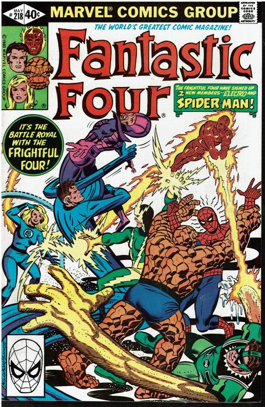 Fantastic Four #218, 9.0 or Better - Spider-man & Frightful Four App.