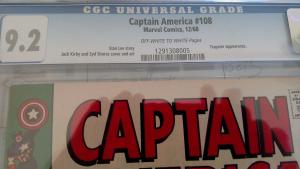 Captain America #108 (Dec 1968, Marvel) CGC 9.2