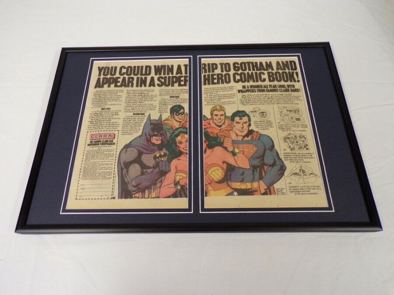 1978 Clark Bar / DC Comics 12x18 Framed ORIGINAL Vintage Advertising Display