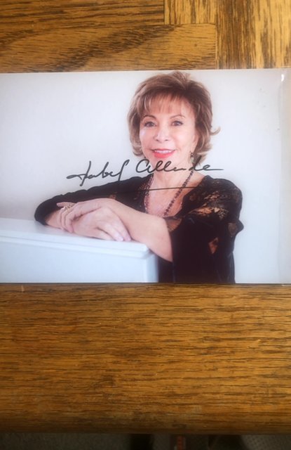 Isabel Allende- House of the spirits author, signed 4X6