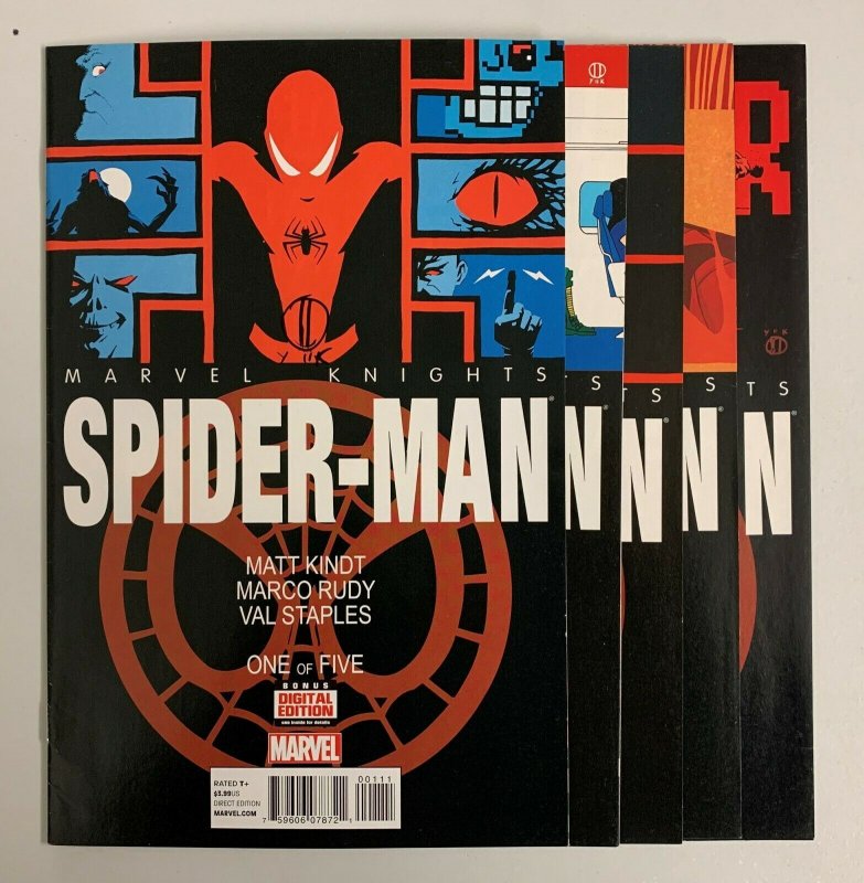 Marvel Knights Spider-Man #1-5 Set (Marvel 2013) All Signed by Marco Rudy (8.0+) 