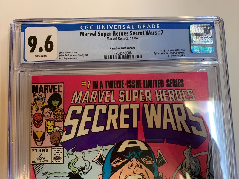 Secret Wars (1984) # 7 (CGC 9.6 WP) Canadian Price Variant CPV  | Only Census=8