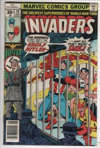 INVADERS #19, FN, Captain America, Human Torch, Hitler, 1975 1977, more in store