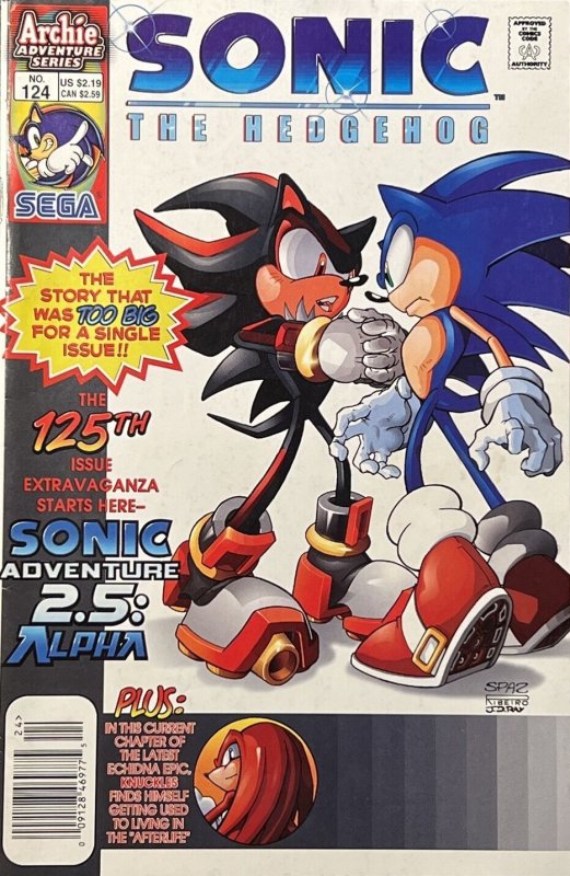 Sonic the Hedgehog #124 (Newsstand) VF ; Archie | Shadow Knuckles