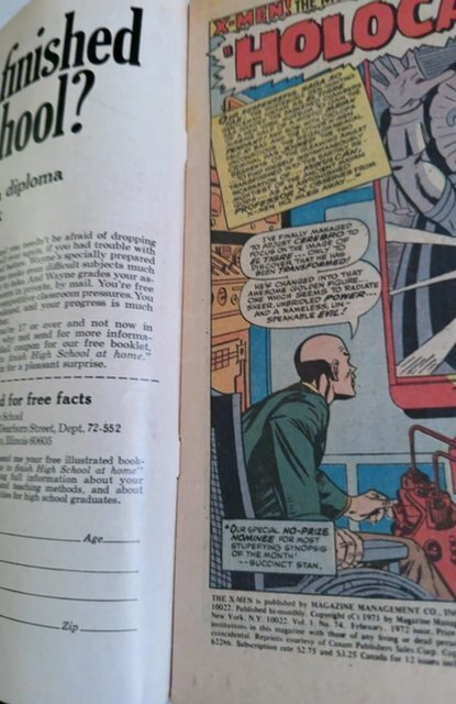 The X-Men #74 (1972) Cry Holocaust new art work and covet