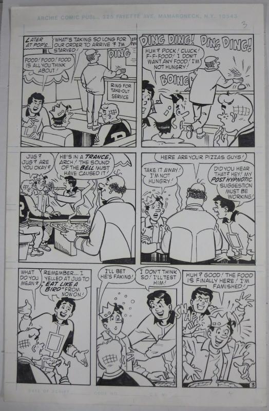 STAN GOLDBERG ORIGINAL ART! Jughead story, Bird Brain, 2013, complete! 5 pages