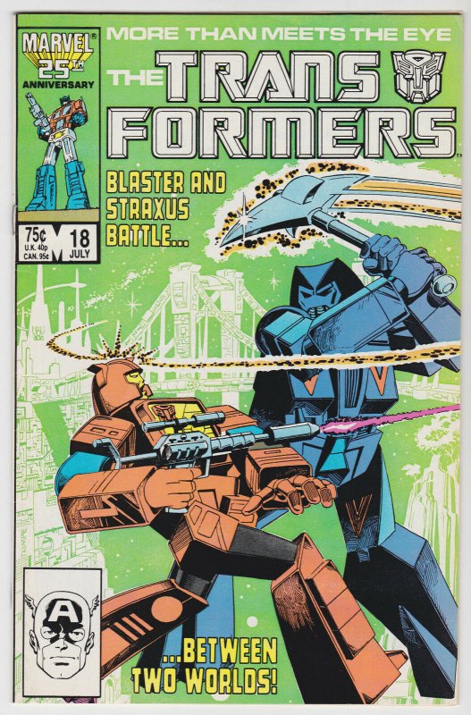 Transformers #18 (July 1988) 8.5 VF+ Marvel Comic