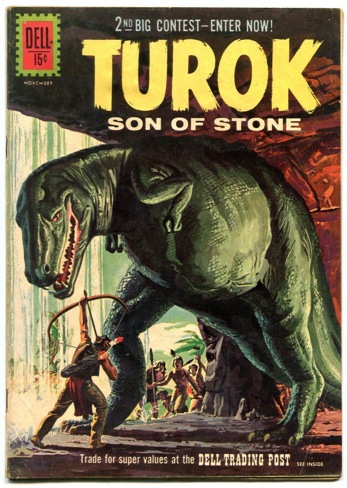 Turok Son Of Stone 25 Glossy Dinosaur Cover 1961 Dell Vg Comic Books