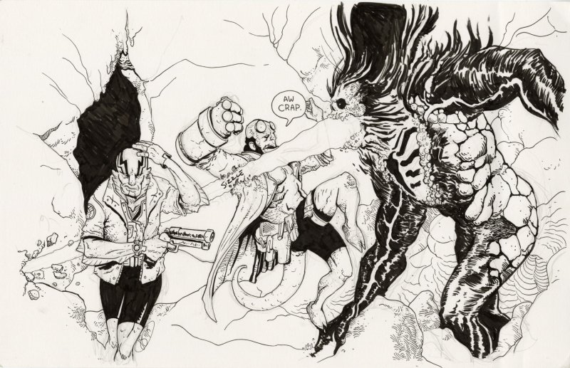 Hellboy and Abe Sapien 16.5 X 11 Illustration