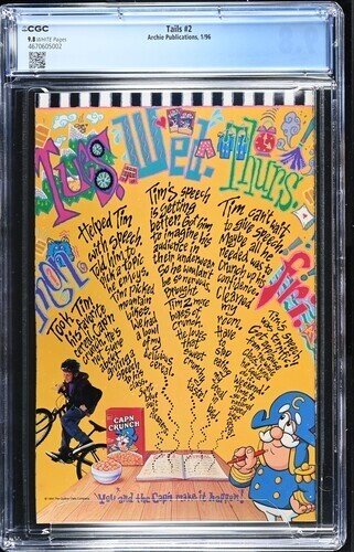 Tails #2 1995 Archie Publications CGC 9.8 Sonic the Hedgehog White Pages 002