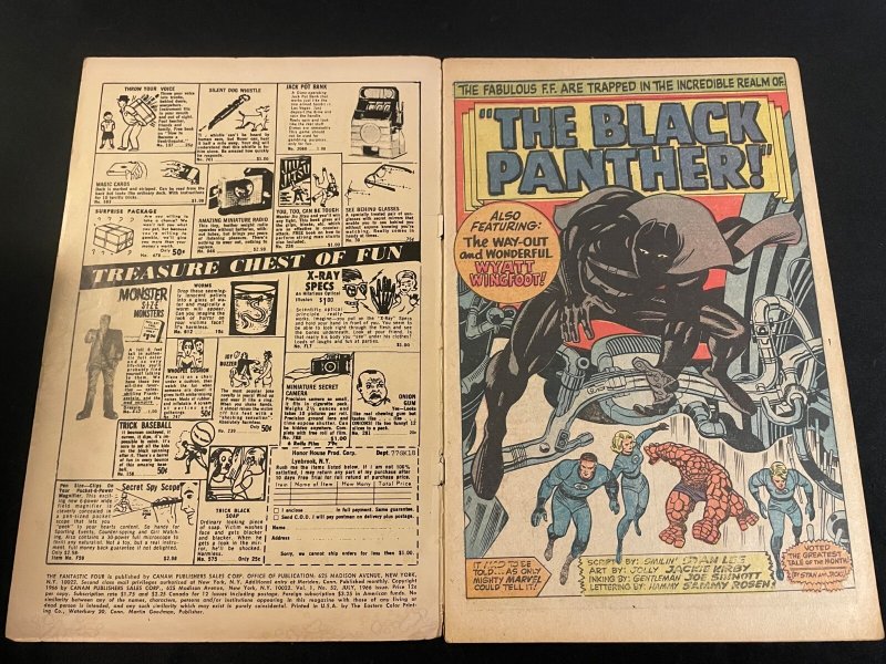 FANTASTIC FOUR #52 First Black Panther Appearance, G Condition