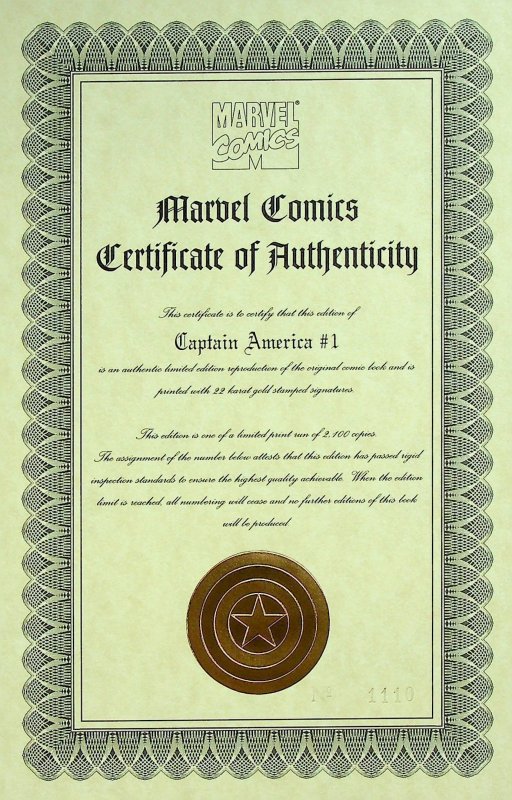 Captain America #1 Variant Cover (1996) - CGC 9.6 - Cert#4256299023