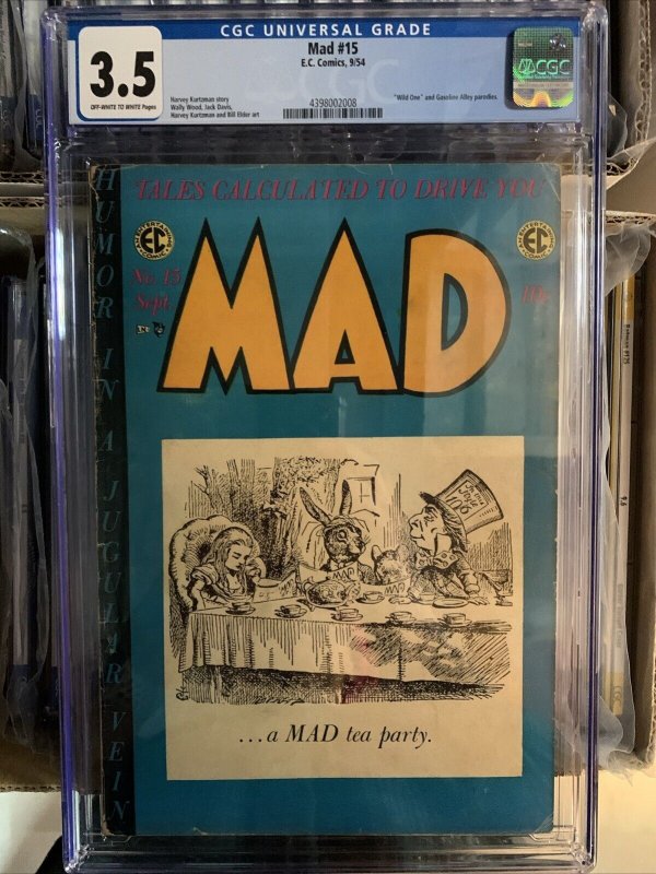 MAD Magazine 15 CGC 3.5 VG- OWW Alice in Wonderland EC Comics 1954 Wally Wood