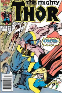Thor #374 (Newsstand) FN ; Marvel | Mutant Massacre Walter Simonson