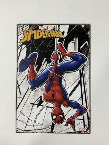 Spider-Man Hanging Upside Down wood wall  plaque 13x19 Marvel