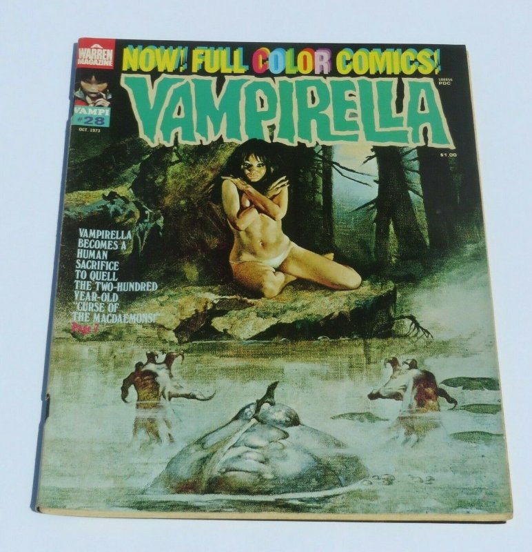 Vampirella #28 VF- 1973 Horror Magazine Provocative Cover Human Sacrifice Curse