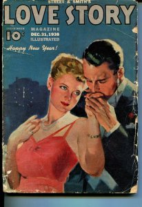 Love Story 12/31/1938-Happy New Year issue-romantic pulp cover-G