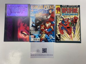 3 MARVEL COMICS Magneto #0 Marvel Sneak Peeks #1 Spitfire #1 4KM5