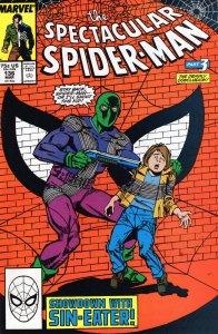 Spectacular Spider-Man #136 - Death of Sin Eater (Stan Carter). (9.2) 1988