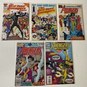 Avengers West Coast lot #1-5 Annual Marvel 5 pieces average 7.0 (1986 to 1990) 