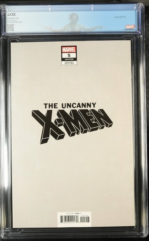 UNCANNY X-MEN #5 MARVEL 2024 1:50 LUCIANO VECCHIO VIRGIN VARIANT CGC 9.8 NM