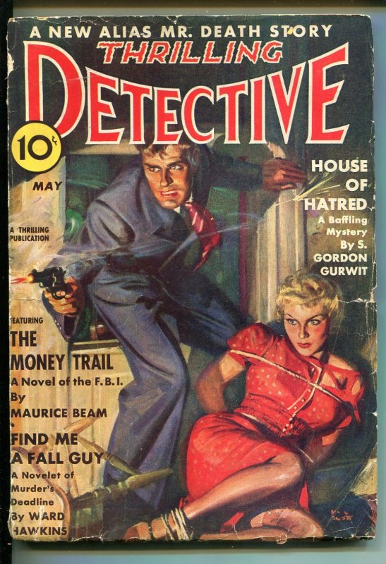 THRILLING DETECTIVE 05/1939-BOUND BABE-HARDBOILED-CRIME PULP-ALIAS MR DEATH-g/vg