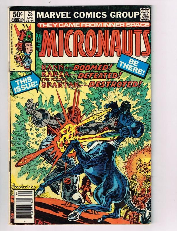 Micronauts (1979 1st Series) #28 Marvel Comic Book Rann Karza Spartak HH2