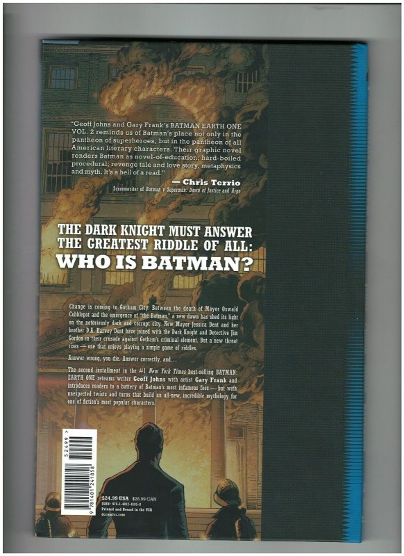 Batman Earth One Volume 2 Hardcover TPB/Graphic Novel NM- 9.2 Geoff Johns 
