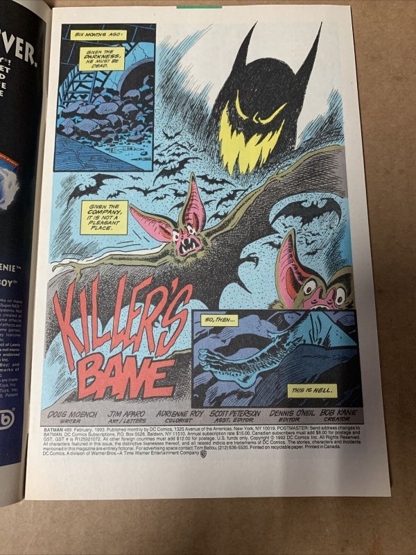 Batman #489 (1993) 2nd Appearance Bane 1st Azrael as Batman DC Comic  