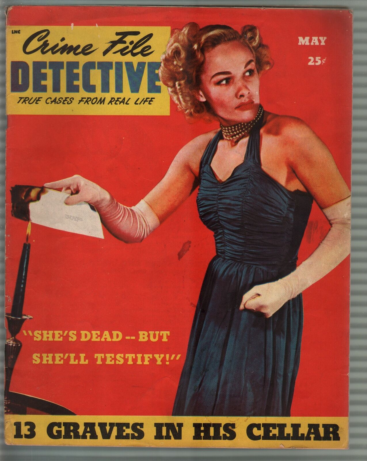 Crime File Detective 1 5/1946carnival murdermorbid violent pulp thrillsVG Comic