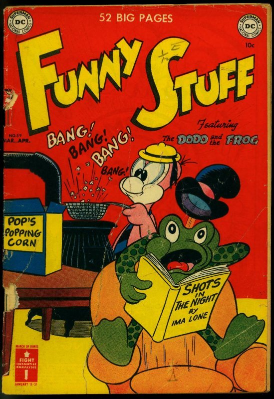 FUNNY STUFF #59 1951-DC COMICS-FROG AND DODO POPCORN G-