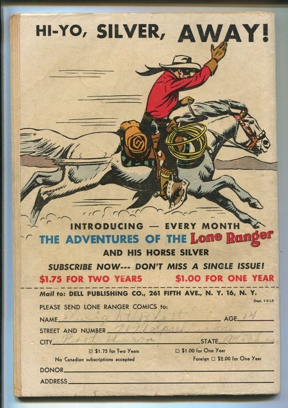 LONE RANGER #7 1949-DELL-SILVER-NEWSPAPER STRIP-vg