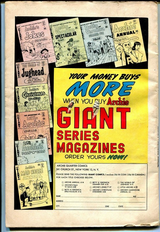 Archie's Mad House Annual #1-1962-flying saucer-Betty-Veronica-beatnik-VG