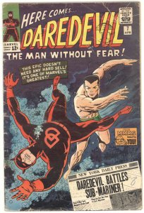 Daredevil #7 (1965) Classic battle with Sub-Mariner, first red costume key issue