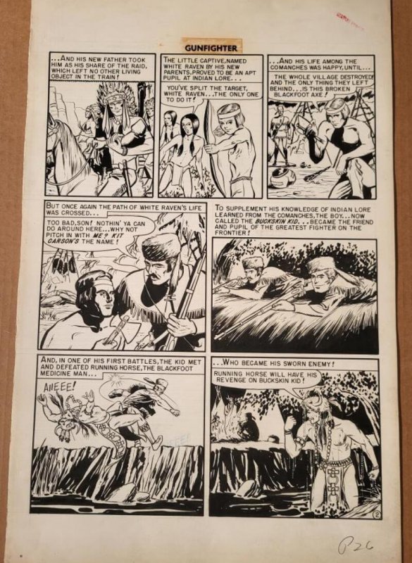 JOHNNY CRAIG original art, GUNFIGHTER #7, 6 PAGES full story ,1949, BUCKSKIN KID